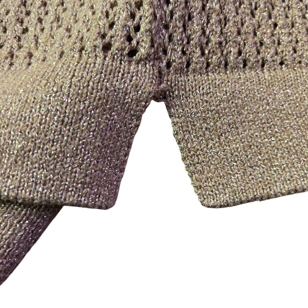 Jones Studio Gold Sparkle Open Front Cardigan Womens M Used New Years Eve - Picture 5 of 16